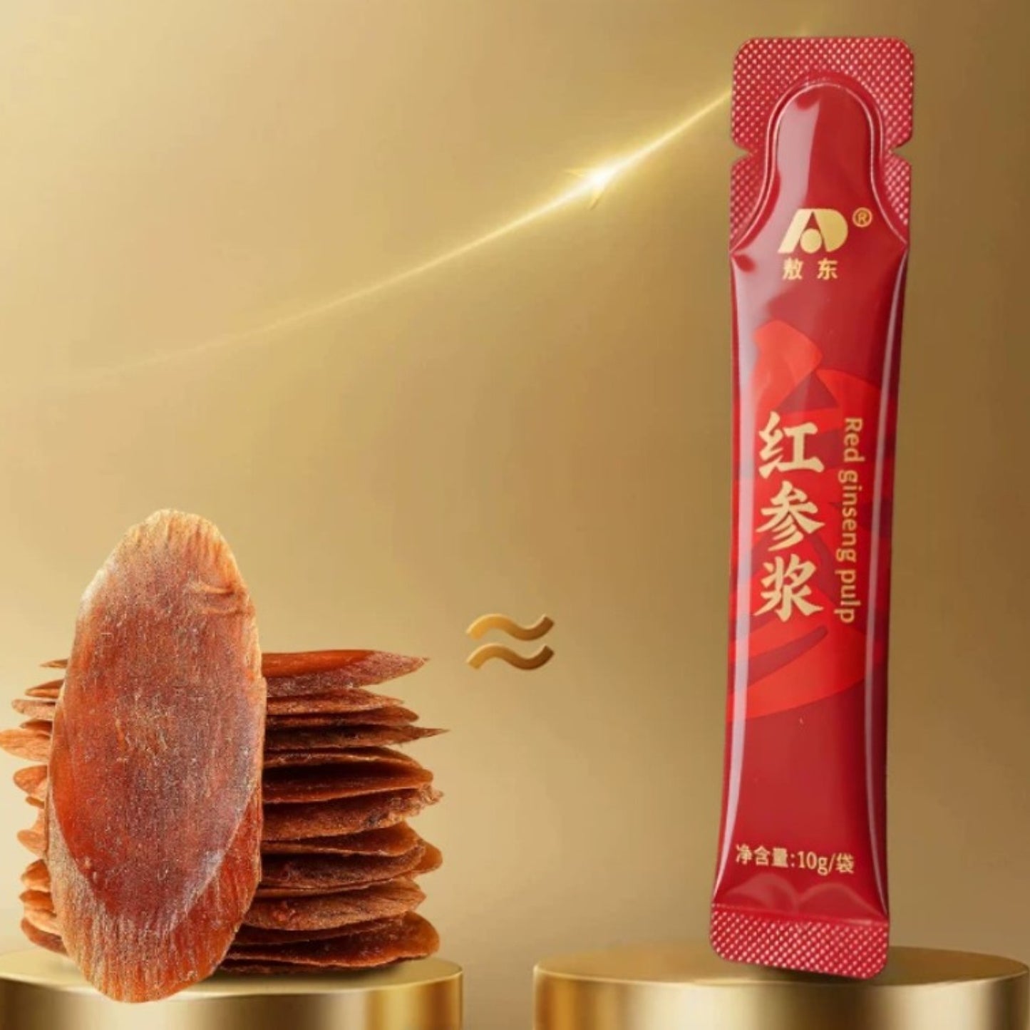 Red Ginseng Drink Stick,6 years Ginseng from Changbai Mountain Jilin China,10g per stick,10 Sticks per Box