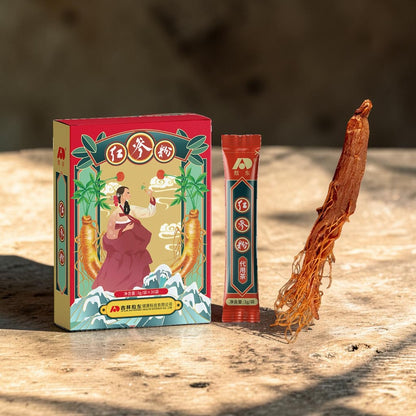Red Ginseng Powder Stick, 6 Years older Gisneng Root from Changbai Mountain Jilin China,3g per Pack,30pacs per Box