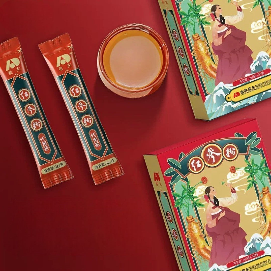 Red Ginseng Powder Stick, 6 Years older Gisneng Root from Changbai Mountain Jilin China,3g per Pack,30pacs per Box