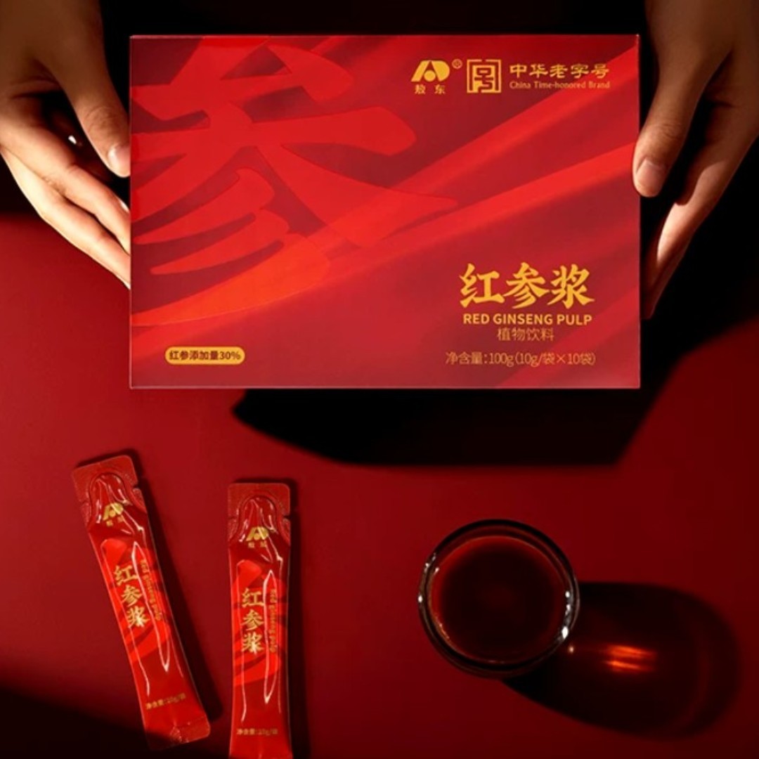 Red Ginseng Drink Stick，6 years Ginseng from Changbai Mountain Jilin China,10g per stick,10 Sticks per Box