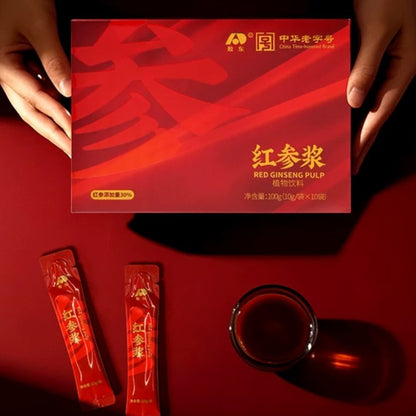 Red Ginseng Drink Stick，6 years Ginseng from Changbai Mountain Jilin China,10g per stick,10 Sticks per Box