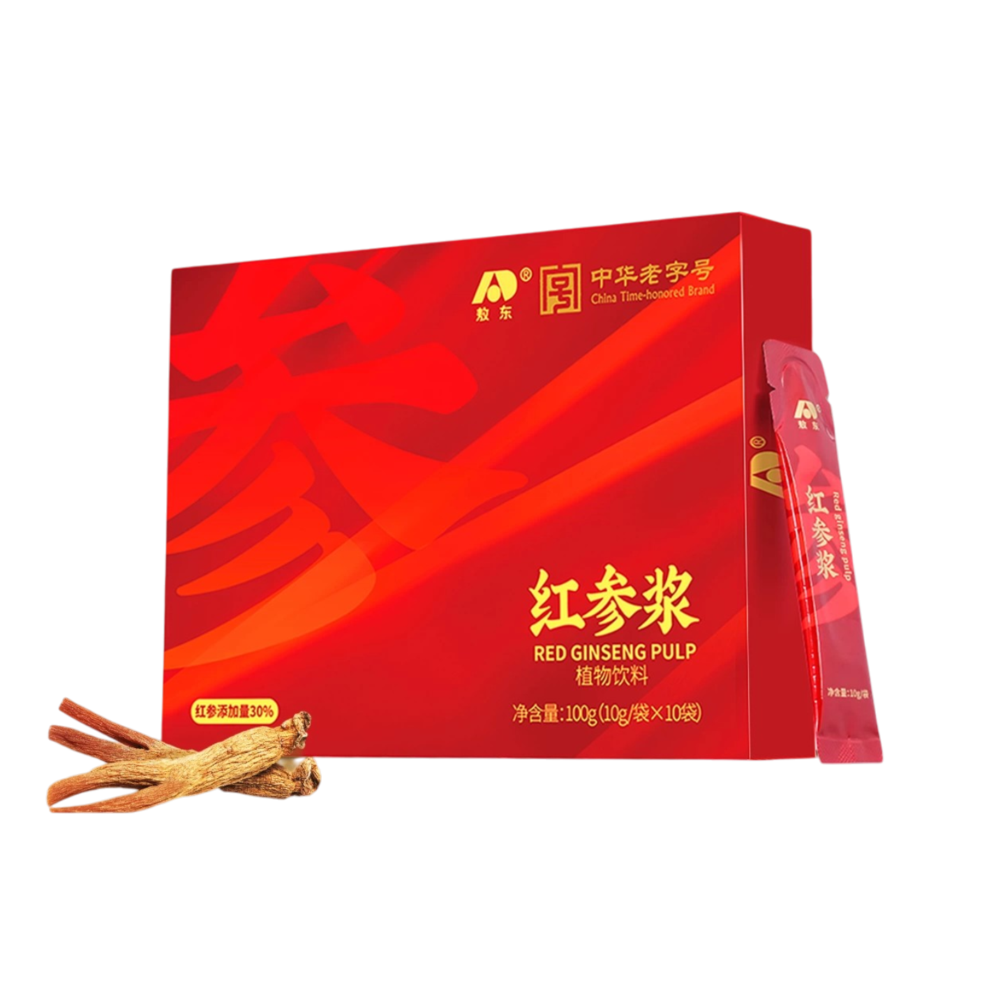 Red Ginseng Drink Stick，6 years Ginseng from Changbai Mountain Jilin China,10g per stick,10 Sticks per Box