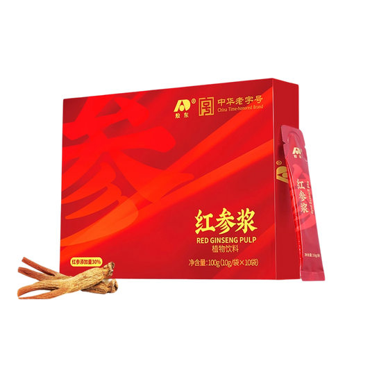Red Ginseng Drink Stick，6 years Ginseng from Changbai Mountain Jilin China,10g per stick,10 Sticks per Box