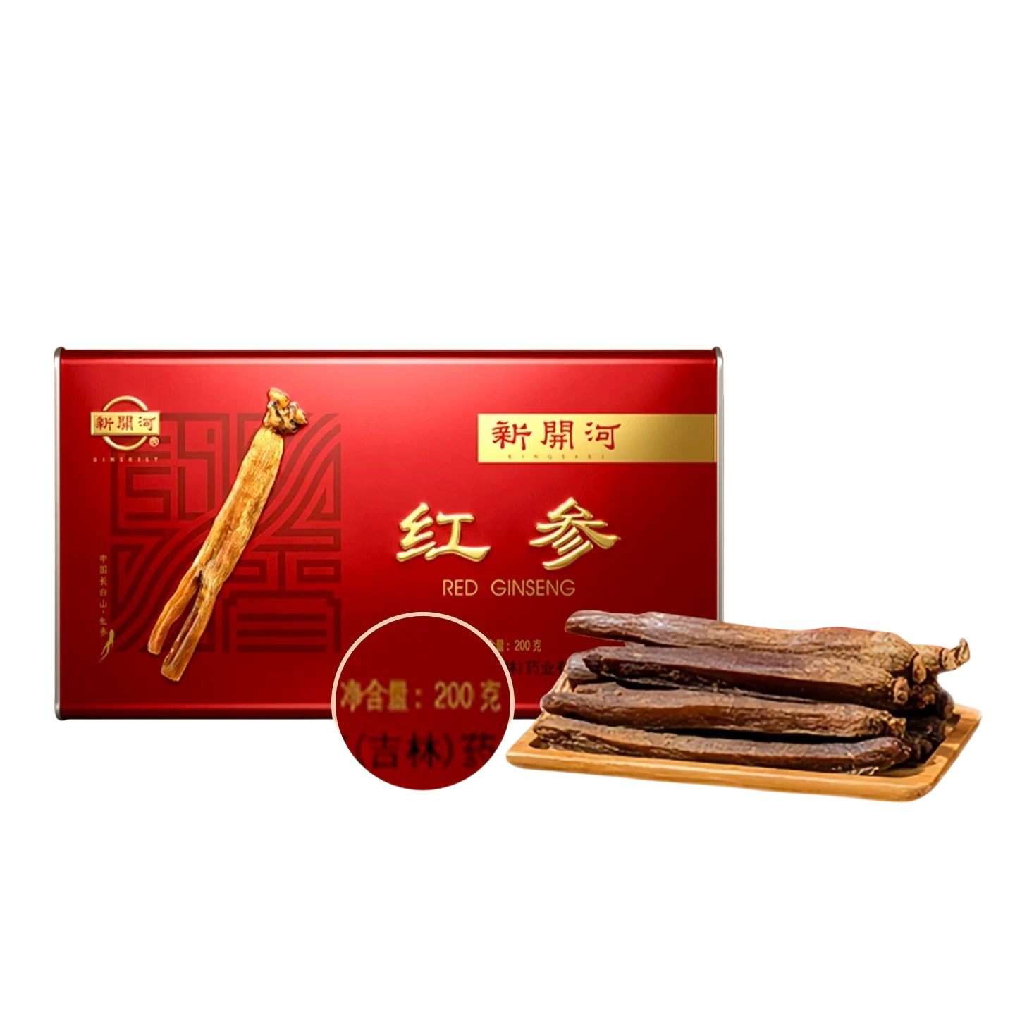 Moulded Red Ginseng from Changbai Mountain, 6 years age ,1 Steam 1 Sun-dried,200 Gram per Box